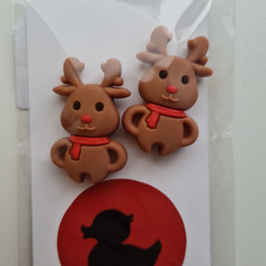 Knitting stoppers.Reindeer