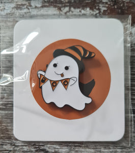 Pin badge.Boo ghost.