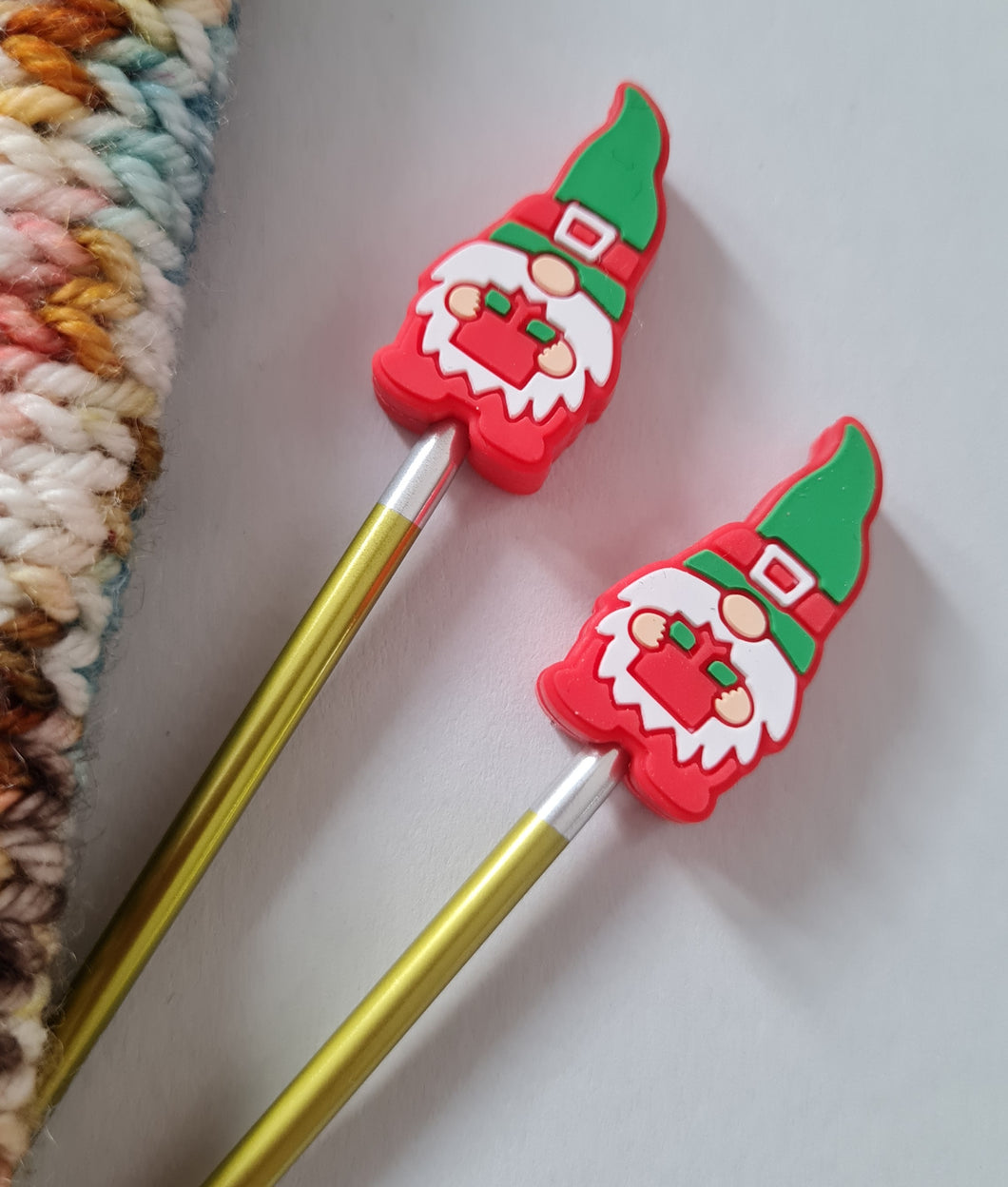 Knitting needle stoppers,Gnomes,