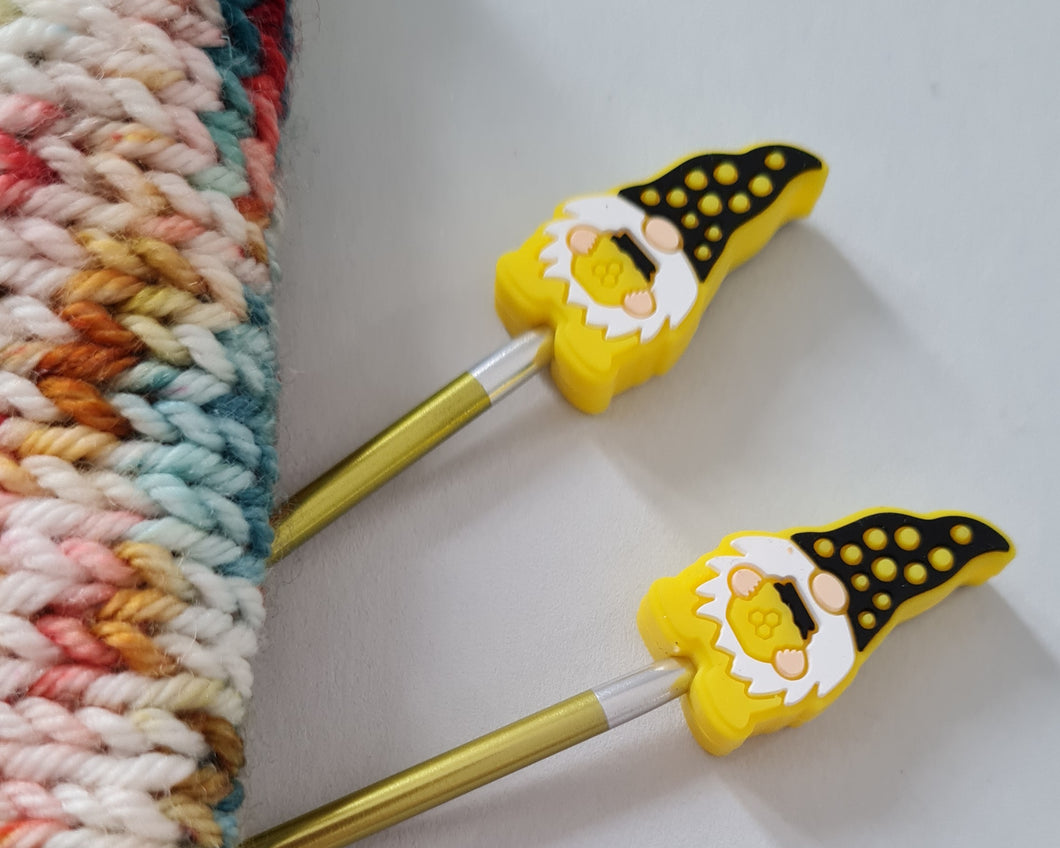 Knitting needle stoppers,Gnomes,honeypot