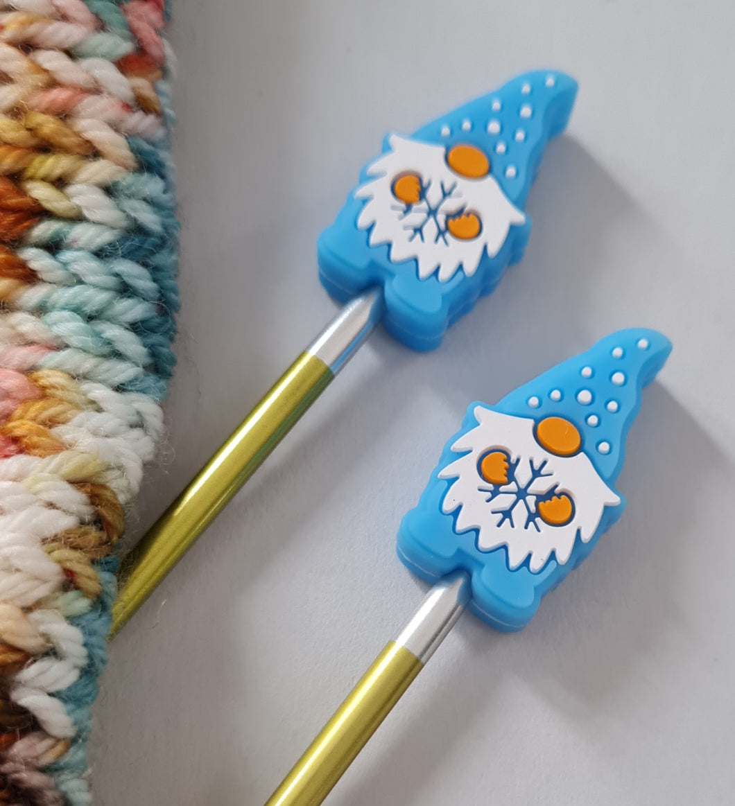 Knitting needle stoppers,snowflakes gnomes.