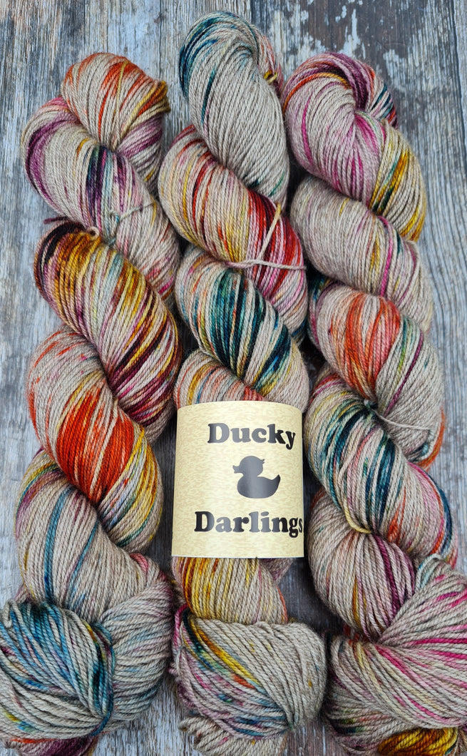 Pinata, superwashed merino yak nylon 4ply.