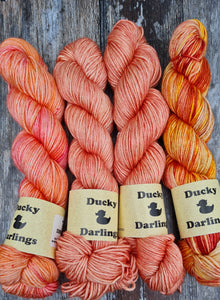 Peach fizz,luxury merino silk 50/50 DK