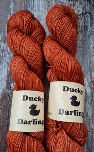 Burnt orange,superwashed merino yak nylon