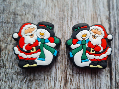 Knitting needle stoppers,Santa & Snowman