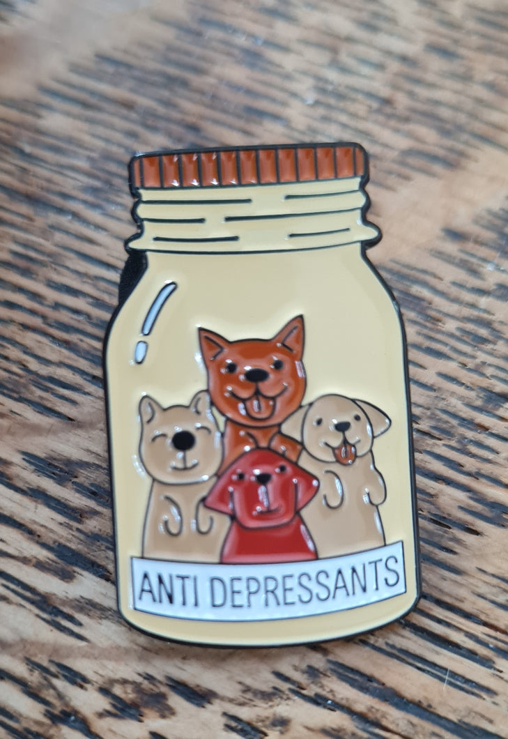 Pin badge Antidepressants dogs.