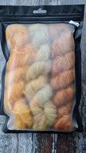 Load image into Gallery viewer, Mixed mini packs 3x 20g.Suri alpaca silk Gold/green/browns.Fluff pillow!