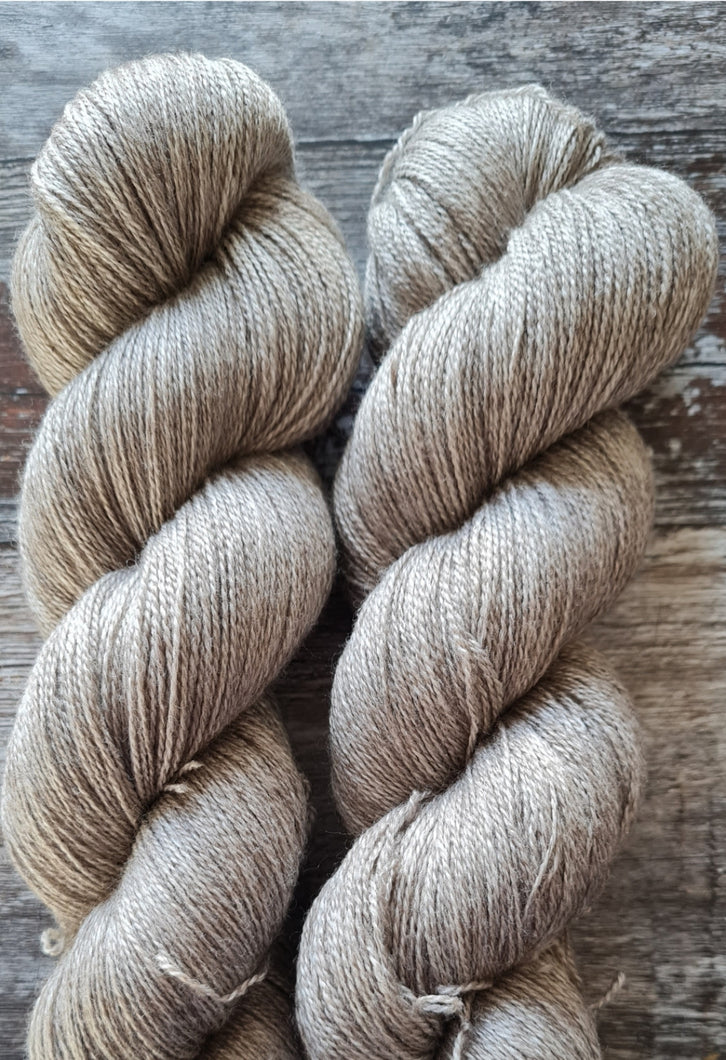 Natural 100g, merino,yak,silk Laceweight.