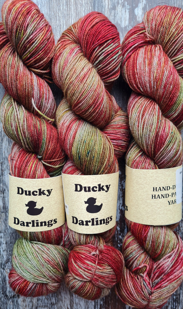 Strawberry fields, superwashed merino yak nylon