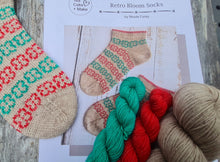 Load image into Gallery viewer, Retro bloom, Sock set, 140g kit,complete with pattern.
