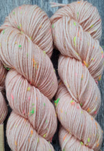 Load image into Gallery viewer, Just peachy, sw merino donegal neon neps Dk