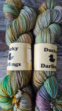 Load image into Gallery viewer, Thistle fairy, superwashed merino  nylon gold sparkle.75/20/5 100g 4ply.