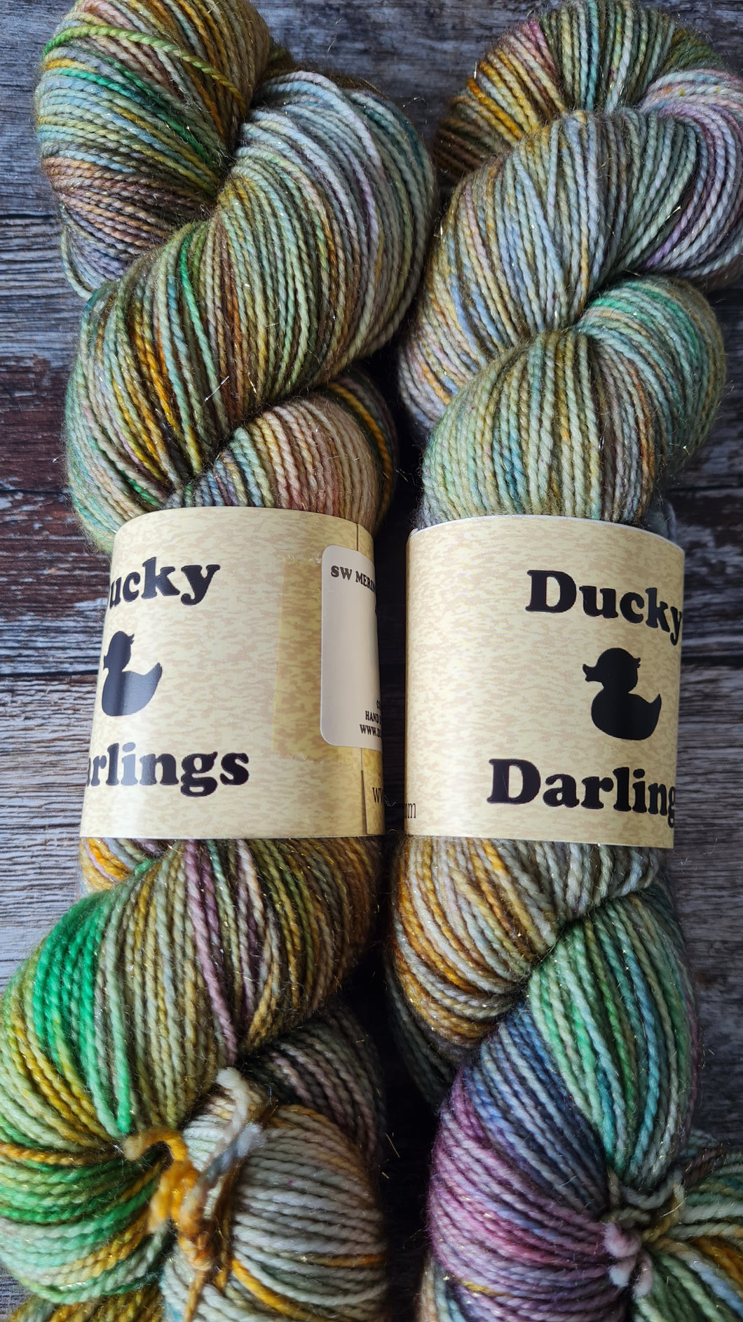 Thistle fairy, superwashed merino  nylon gold sparkle.75/20/5 100g 4ply.