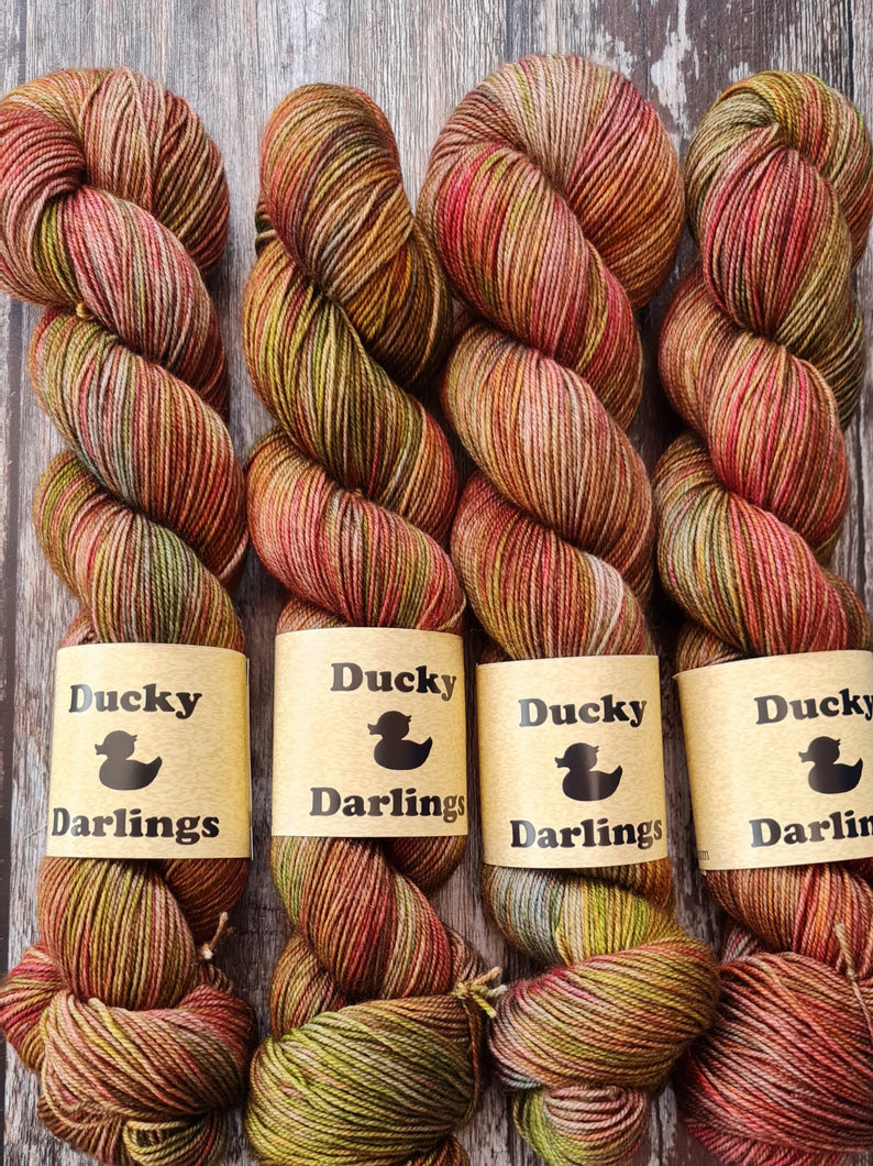 Apples & acorns, superwashed merino yak nylon 4ply.