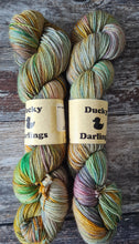 Load image into Gallery viewer, Thistle fairy, superwashed merino  nylon gold sparkle.75/20/5 100g 4ply.